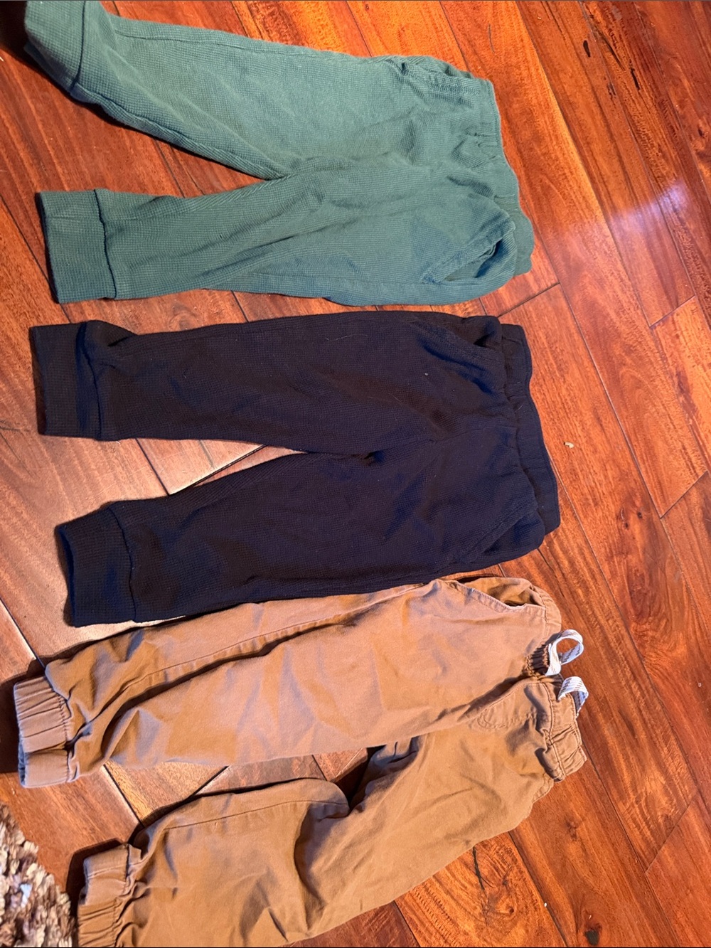 Kids 3-Pack Cozy Jogger Pants - Green, Black, Tan